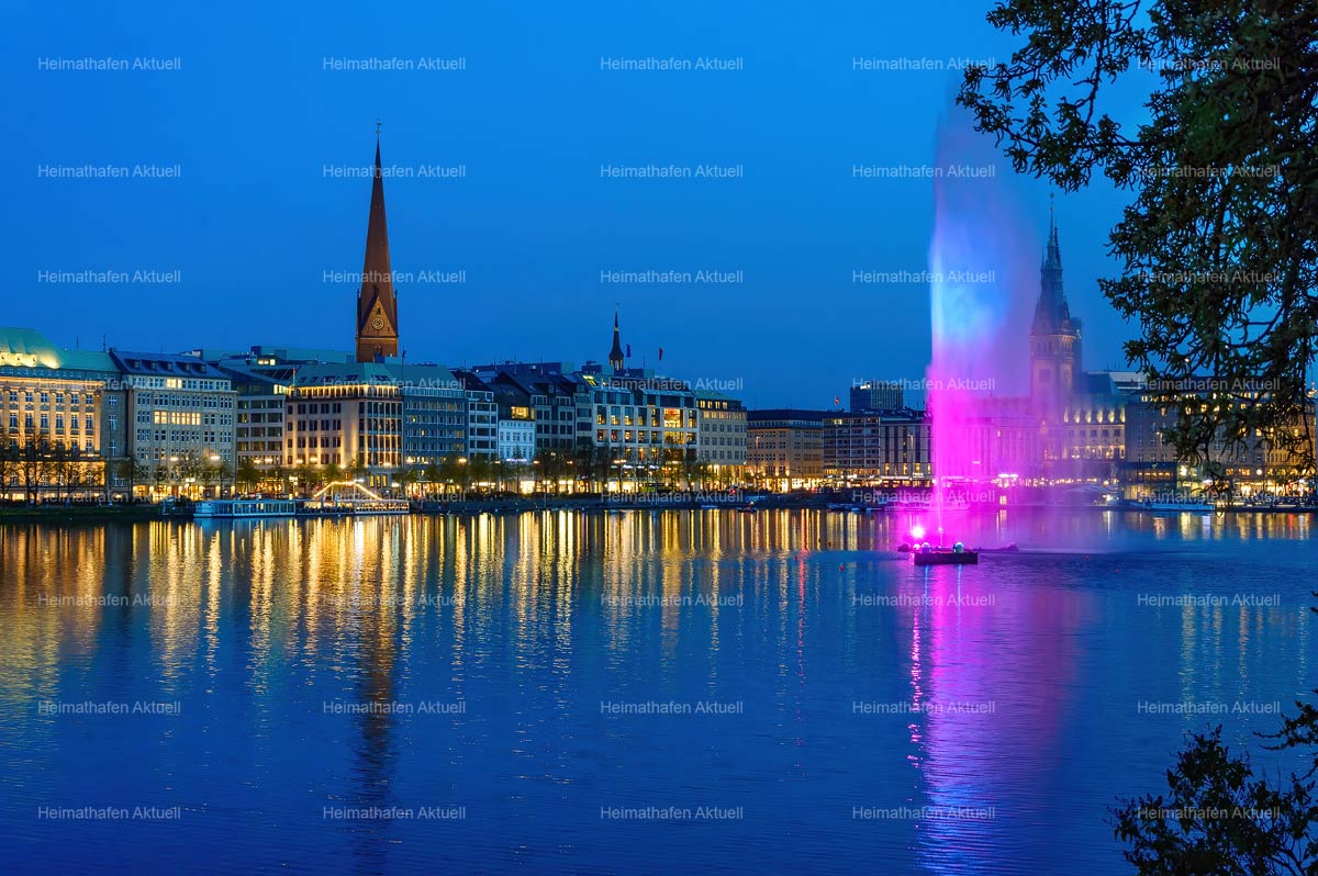 Hamburg Fotos Alster - ALS-00001-Alsterfontäne-auf-der-Binnenalster-illuminiert Hamburg Fotos Alster - ALS-00001-Alsterfontäne-auf-der-Binnenalster-illuminiert