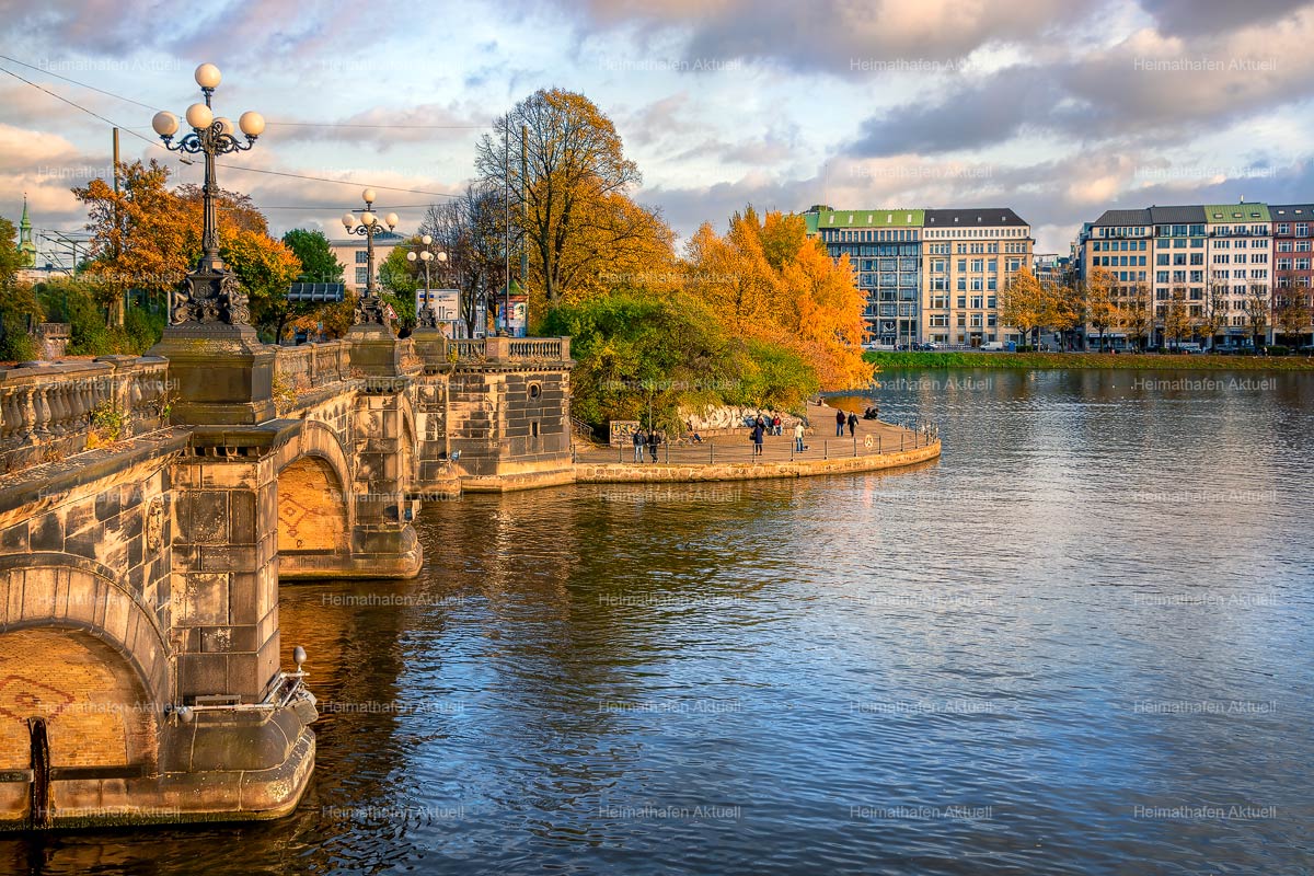 Hamburg Fotos Alster - ALS-00026-Lombardsbrücke-Alster-Herbst Hamburg Fotos Alster - ALS-00026-Lombardsbrücke-Alster-Herbst