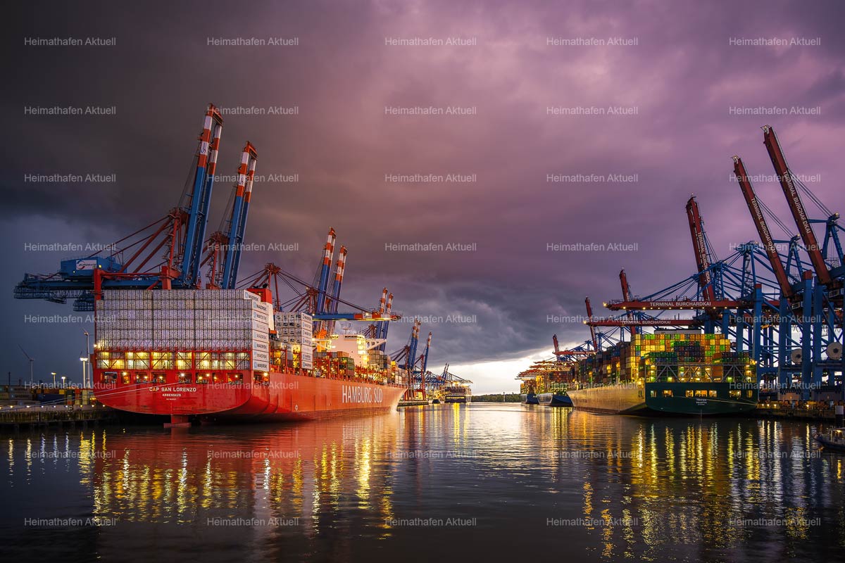Hamburg Hafenfotos-HAF-00183- Waltershofer Containerhafen bei Gewitter Hamburg Hafenfotos-HAF-00183- Waltershofer Containerhafen bei Gewitter