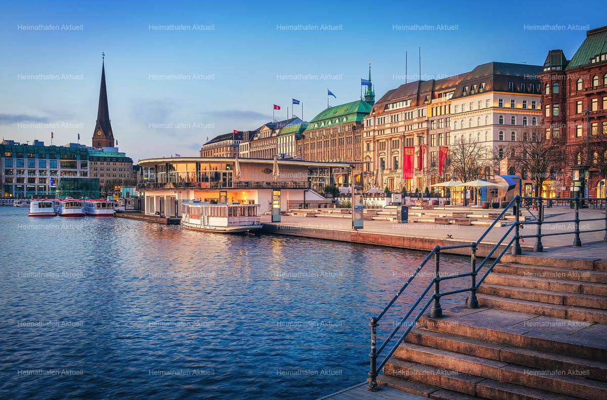 Hamburg Alster Fotos - ALS-00138-Jungfernstieg-am-morgen Hamburg Alster Fotos - ALS-00138-Jungfernstieg-am-morgen