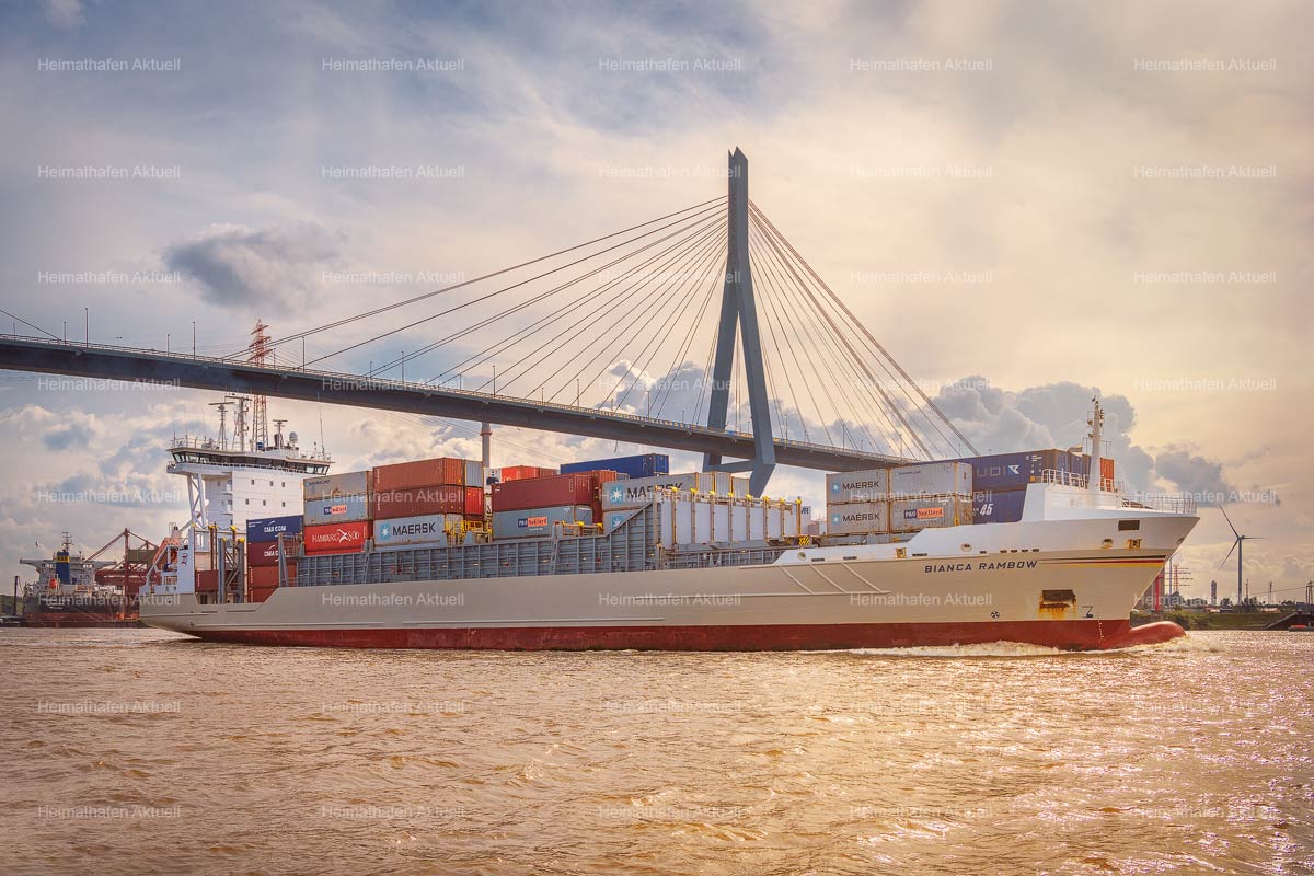 Hamburg-Hafen-Fotos-HAF-00236---Containerschiff-BIANCA-RAMBOW-unter-Köhlbrandbrücke Hamburg-Hafen-Fotos-HAF-00236---Containerschiff-BIANCA-RAMBOW-unter-Köhlbrandbrücke