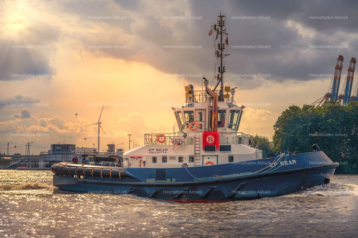 Hamburgbilder-GFO 00005 Hafenschlepper ZP BEAR im Abendlicht Hamburgbilder-GFO 00005 Hafenschlepper ZP BEAR